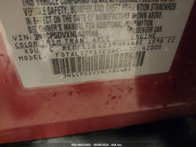 Nissan Kicks Sr Xtronic Cvt 2022 3N1CP5DVXNL481688 Image 9