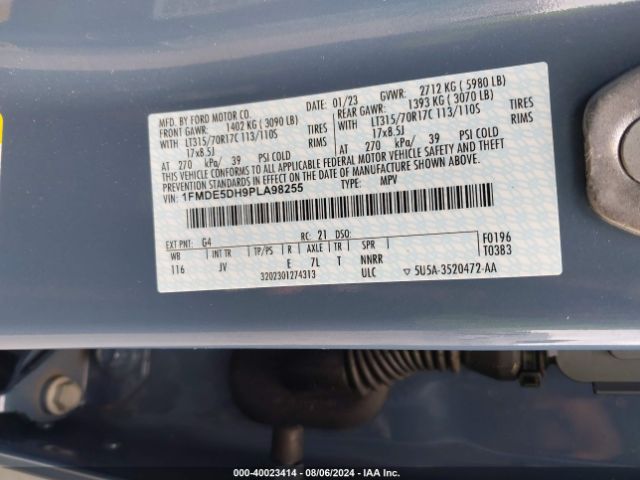 1FMDE5DH9PLA98255 Ford Bronco Outer Banks