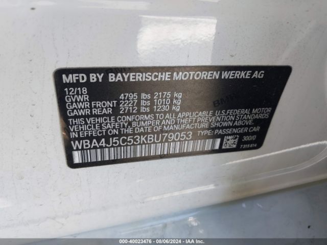 WBA4J5C53KBU79053 BMW 440i Gran Coupe