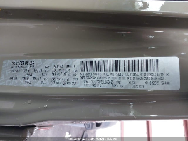 Jeep Gladiator Sport 4x4 2020 1C6HJTAG5LL162035 Image 9