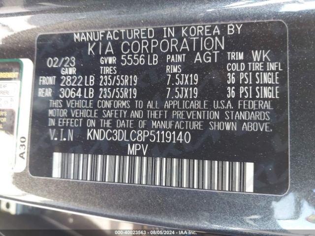 KNDC3DLC8P5119140 KIA Ev6 Wind