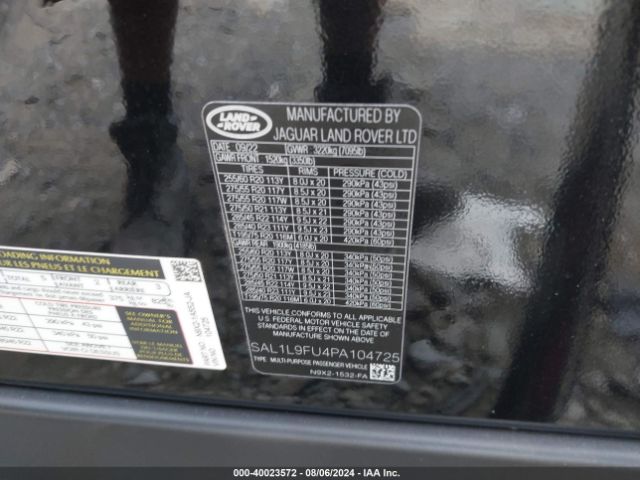 SAL1L9FU4PA104725 Land Rover Range Rover Sport Se Dynamic