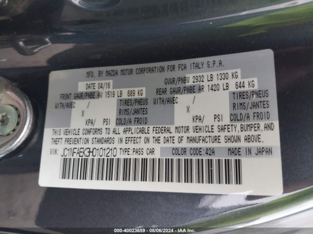 JC1NFAEK3H0101210 Fiat 124 Spider Classica