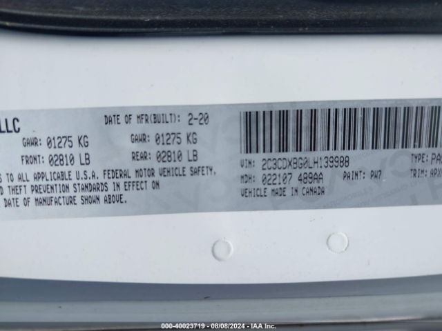2C3CDXBG0LH139988 Dodge Charger Sxt Rwd