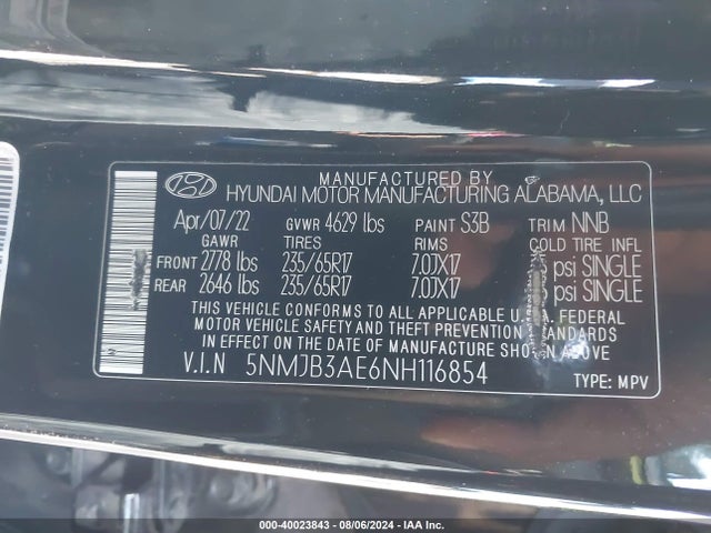 Hyundai TUCSON SEL 2022 5NMJB3AE6NH116854 Image 9