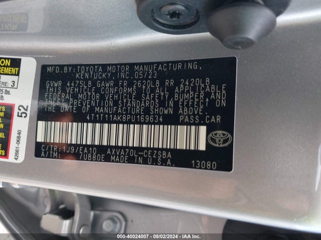 Toyota CAMRY SE 2023 4T1T11AK8PU169634 Image 9