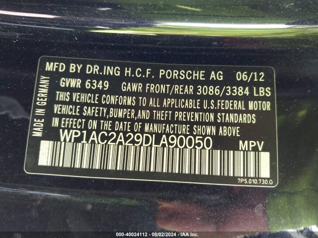 2013 PORSCHE CAYENNE WP1AC2A29DLA90050 Photo 8