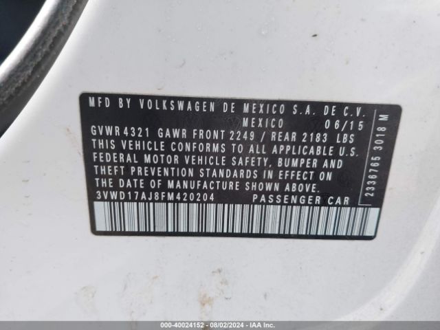 3VWD17AJ8FM420204 Volkswagen Jetta 1.8t Sport