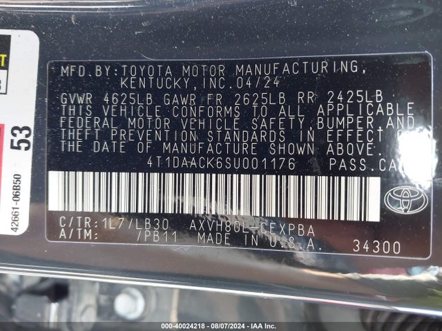 Toyota CAMRY XSE 2025 4T1DAACK6SU001176 Image 9