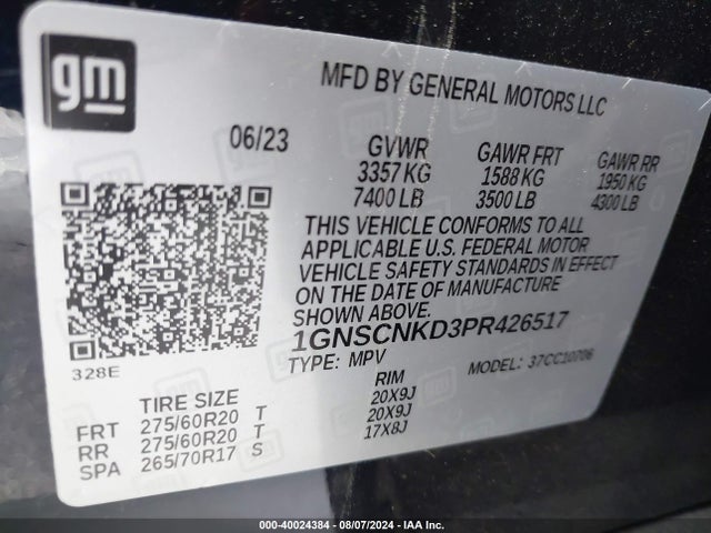 Chevrolet Tahoe 2wd Lt 2023 1GNSCNKD3PR426517 Image 9