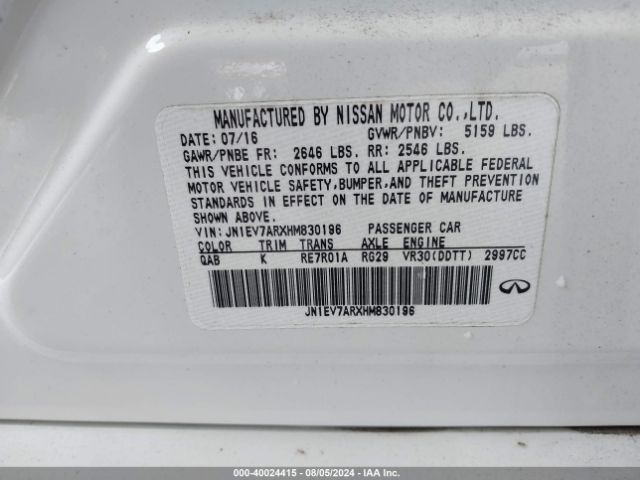 JN1EV7ARXHM830196 Infiniti Q50 3.0t Premium