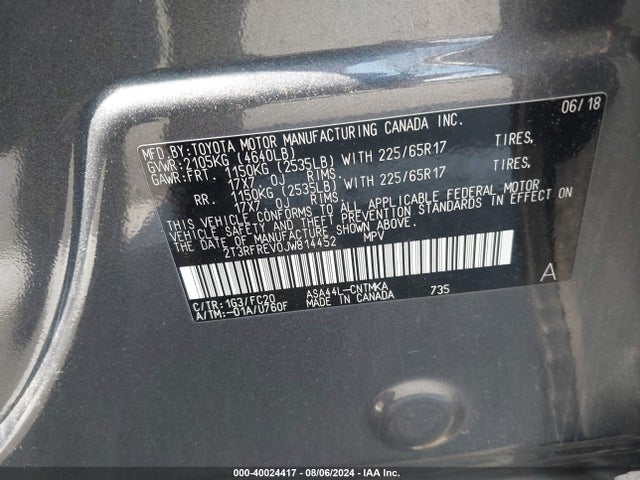 Toyota Rav4 Xle 2018 2T3RFREV0JW814452 Image 9