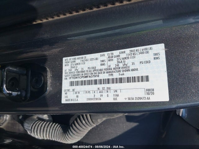 Ford F-150 Xlt 2021 1FTEW1CP5MFA37910 Image 9