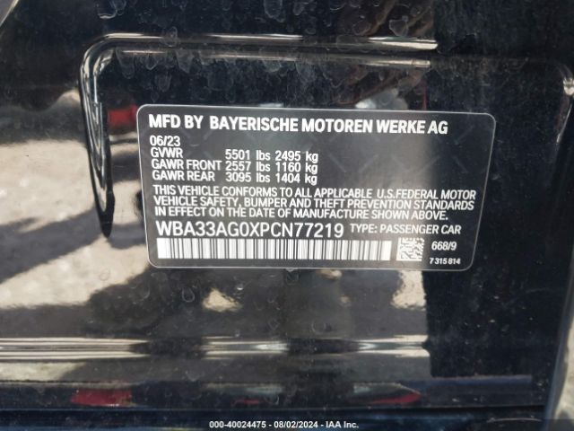 WBA33AG0XPCN77219 BMW 530e Xdrive