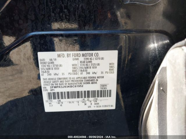 2FMPK3J93KBC61952 Ford EDGE SEL
