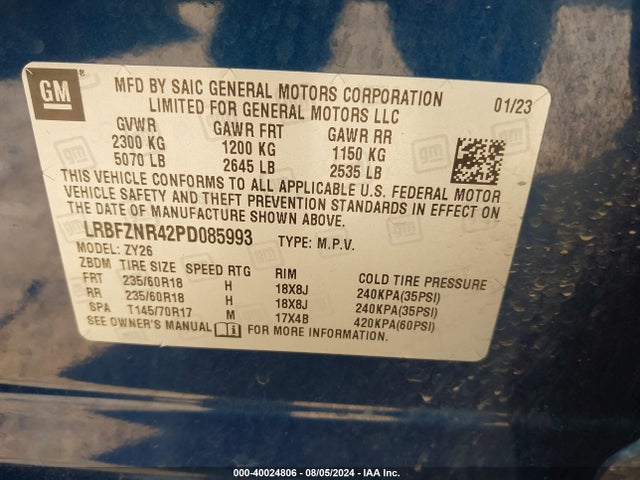 LRBFZNR42PD085993 Buick Envision Essence Fwd