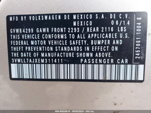 3VWLL7AJXEM311411 Volkswagen Jetta 2.0l Tdi