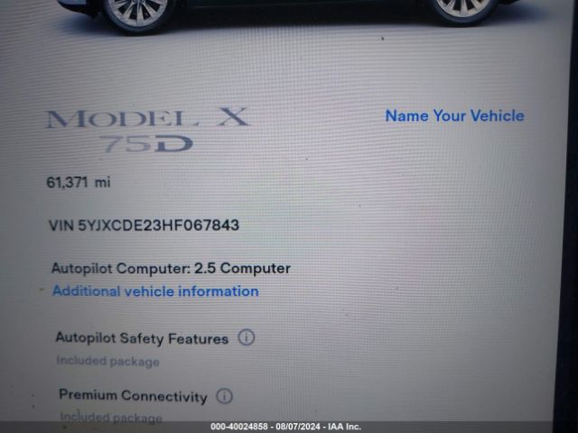 5YJXCDE23HF067843 Tesla Model X 100d/75d/90d