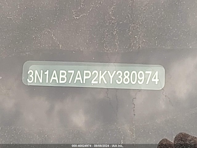 Aukcja sprzedaży 2019 Nissan Sentra S, vin: 3N1AB7AP2KY380974, numer aukcji: 40024974