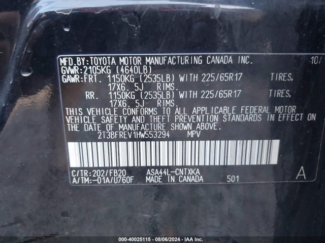 Toyota RAV4 LE 2017 2T3BFREV1HW553294 Image 9