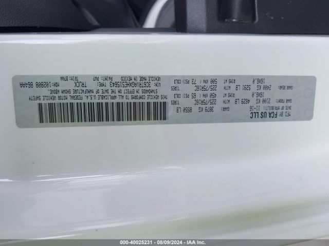 3C6TRVAGXHE515643 RAM Promaster 1500 Low Roof 136 Wb