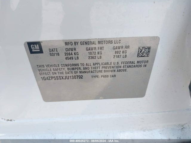 1G4ZP5SSXJU130792 Buick Lacrosse Essence