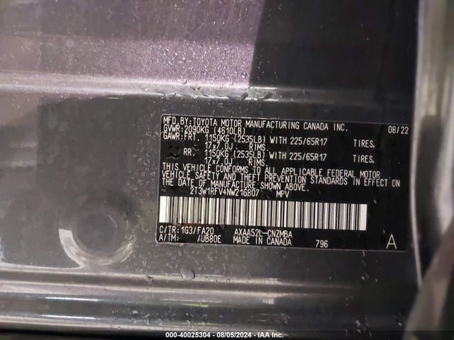 Toyota Rav4 Xle 2022 2T3W1RFV4NW216807 Image 9