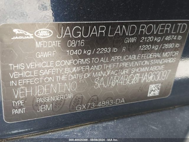 SAJAR4BG6HA963097 Jaguar Xe 25t