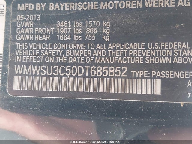 2013 MINI HARDTOP WMWSU3C50DT685852 Photo 8