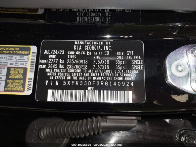 5XYK33DF3RG140924 KIA Sportage Ex