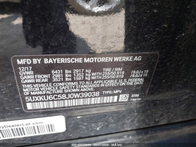 5UXKU6C58J0W39038 BMW X6 Xdrive50i