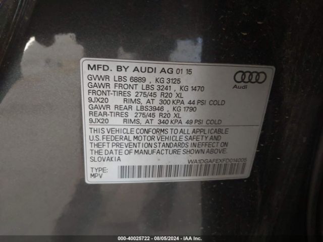 WA1DGAFEXFD014005 Audi Q7 3.0t S Line Prestige