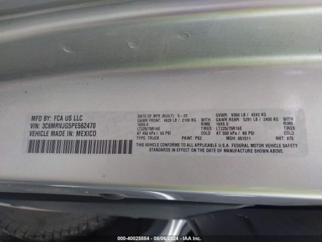 2023 RAM PROMASTER 3500 3C6MRVJG5PE562470 Photo 8