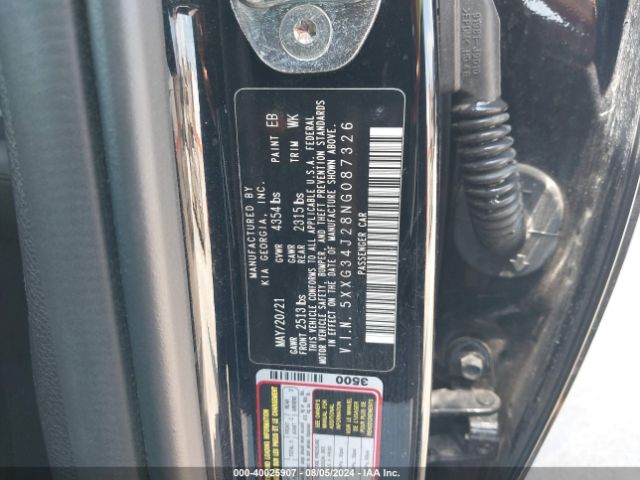 5XXG34J28NG087326 KIA K5 EX