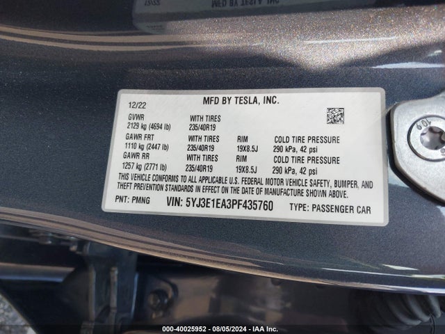 2023 TESLA MODEL 3 5YJ3E1EA3PF435760 Photo 8