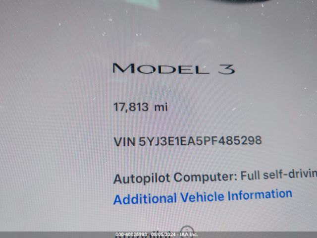 5YJ3E1EA5PF485298 Tesla Model 3 Rear-wheel Drive