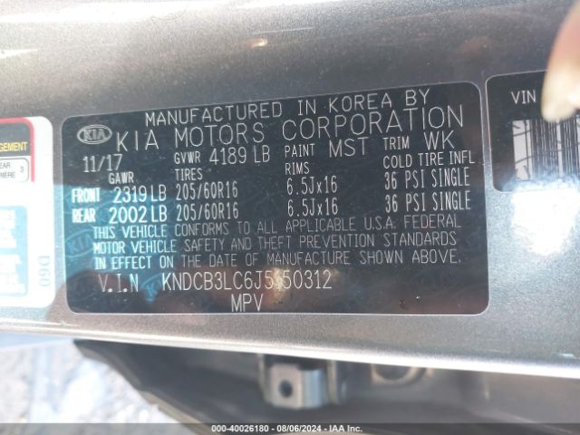 KNDCB3LC6J5150312 KIA NIRO LX