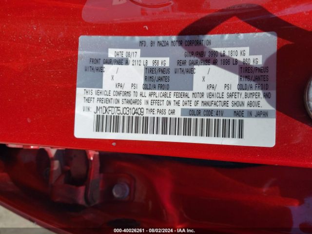 JM1DKFD75J0310409 Mazda Cx-3 Grand Touring