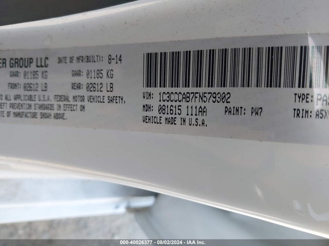 1C3CCCAB7FN579302 Chrysler 200 Limited