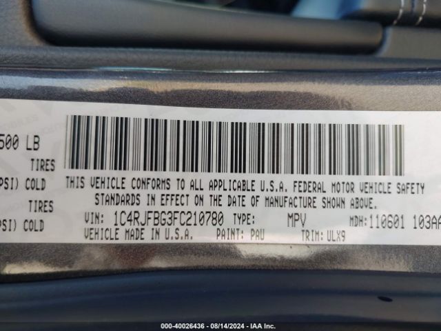 2015 JEEP GRAND CHEROKEE 1C4RJFBG3FC210780 Photo 8