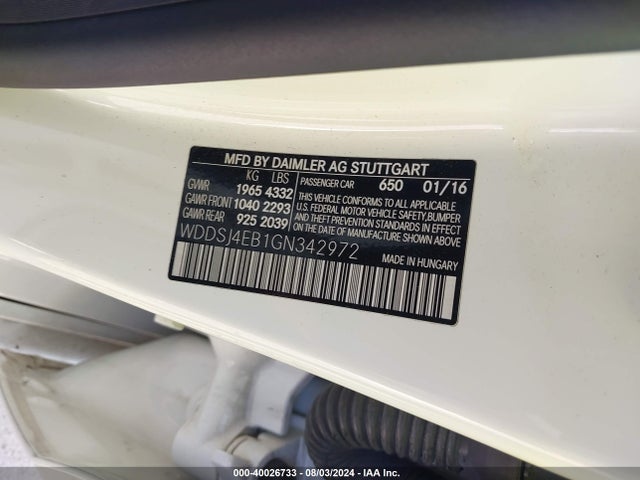 Mercedes-Benz CLA 250 2016 WDDSJ4EB1GN342972 Image 9