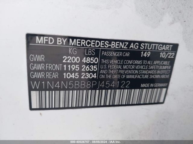 W1N4N5BB8PJ454122 Mercedes-Benz Amg Gla 35 4matic