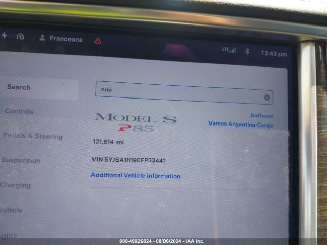 5YJSA1H19EFP33441 Tesla Model S P85