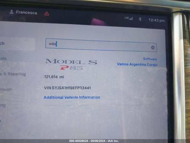5YJSA1H19EFP33441 Tesla Model S P85