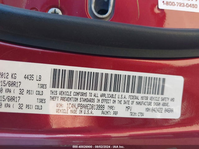 Jeep Patriot Altitude 2014 1C4NJPBA0ED813999 Image 9