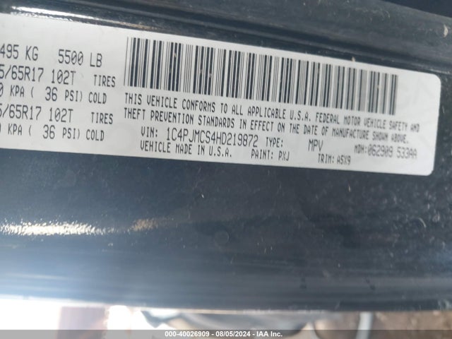 1C4PJMCS4HD219872 Jeep Cherokee Latitude 4x4