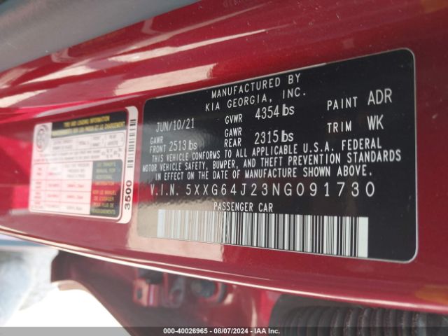 5XXG64J23NG091730 KIA K5 Gt-line