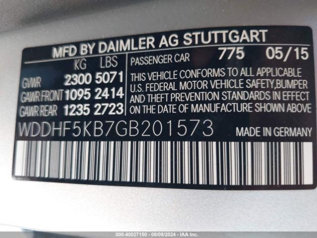 WDDHF5KB7GB201573 Mercedes-Benz E 350