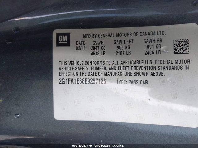 2G1FA1E38E9257123 Chevrolet Camaro 2ls