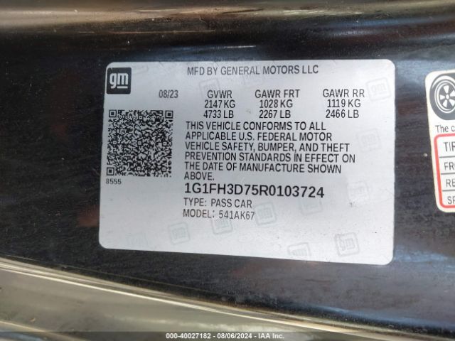 1G1FH3D75R0103724 Chevrolet Camaro Rwd  2ss
